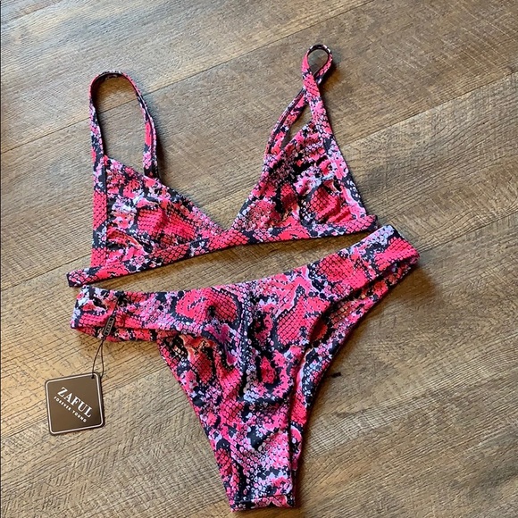 snakeskin bikini zaful